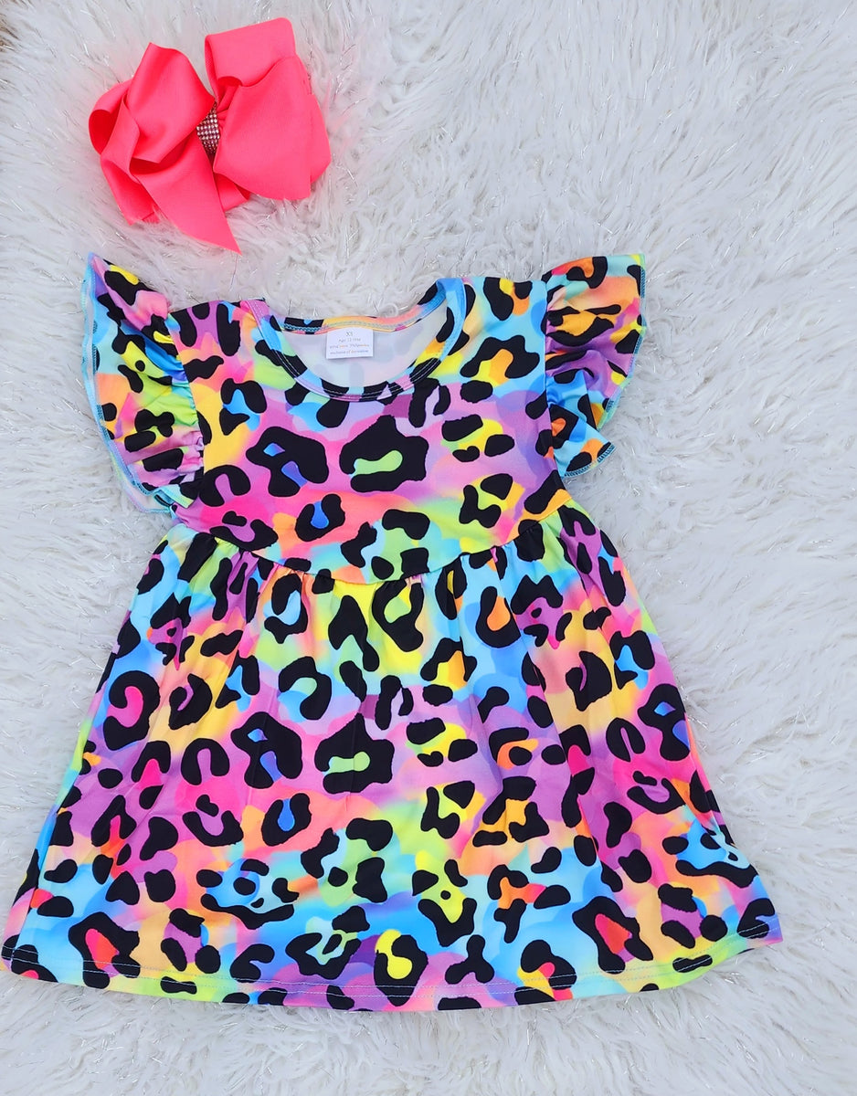 Neon Leopard Dress Swanky Tots Neon Leopard Dress Swanky Tots