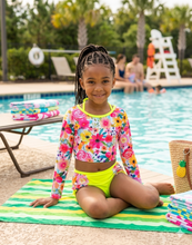 Load image into Gallery viewer, Floral Rash Guard Swimsuit
