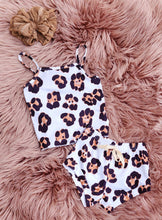 Load image into Gallery viewer, White Leopard Shorties Set