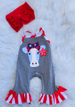 Load image into Gallery viewer, Girl's American Cow Romper