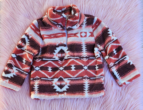 Pink Aztec Sherpa Pullover
