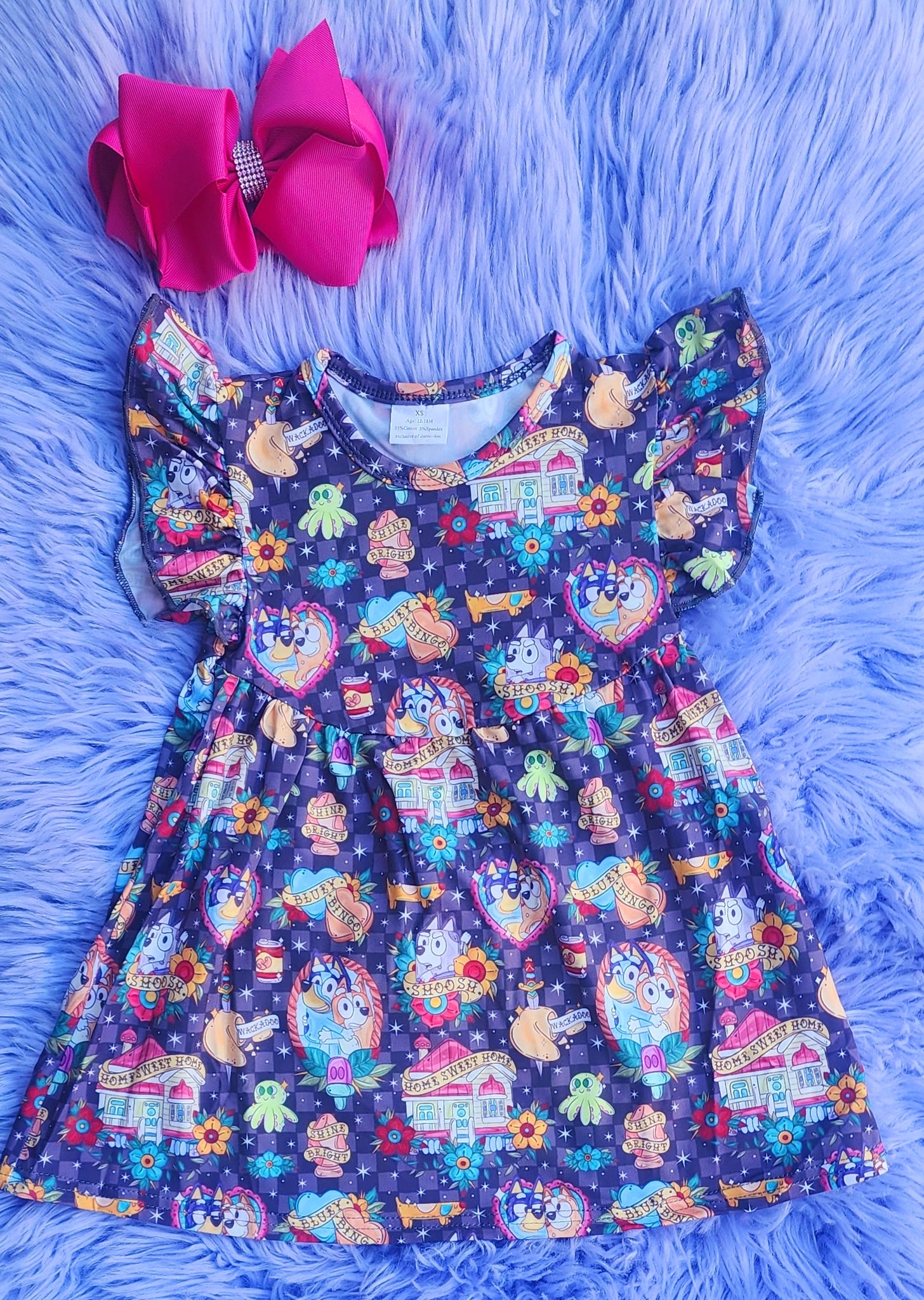 blue dress for baby girl Home Sweet Home Bluey Dress – Swanky Tots