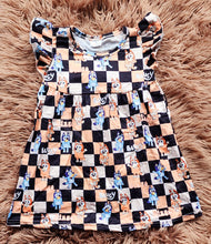 Load image into Gallery viewer, Checkered Bluey Dress