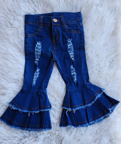 Denim Double Bell Bottoms