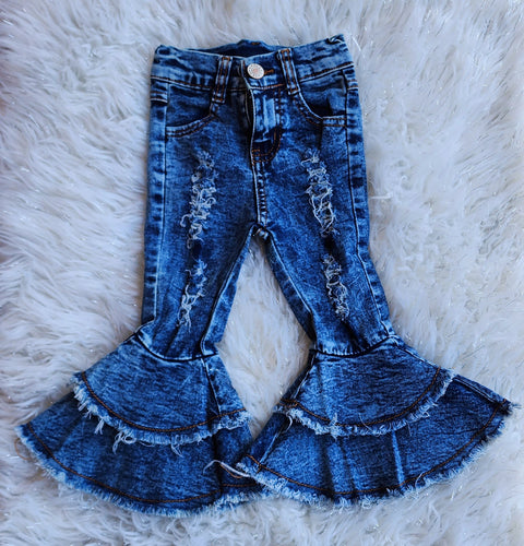 Light Wash Denim Double Bells