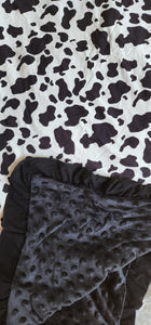 Black Cow Minky Baby Blanket