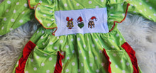 Load image into Gallery viewer, Grinch Polka Dot Dress