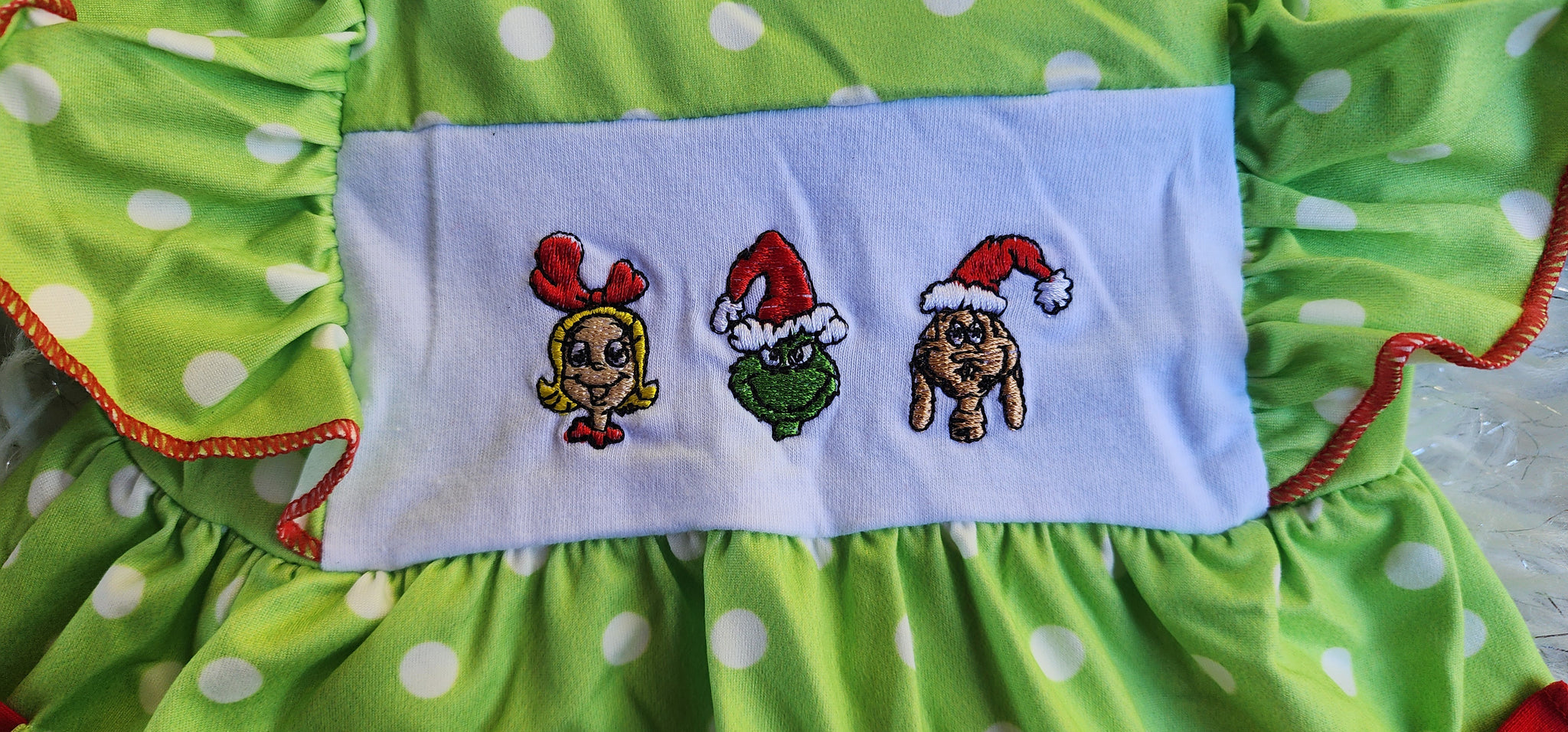 Grinch Polka Dot Dress 7/8 Grinch Polka Dot Dress 7/8