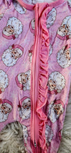 Load image into Gallery viewer, Pink Santa Ruffled Bamboo Sleeper
