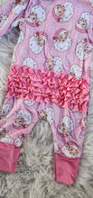 Load image into Gallery viewer, Pink Santa Ruffled Bamboo Sleeper