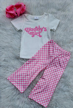 Load image into Gallery viewer, Daddy’s Girl Pink Checkered Wide Leg Pants Set for Girls