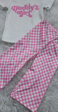 Load image into Gallery viewer, Daddy’s Girl Pink Checkered Wide Leg Pants Set for Girls