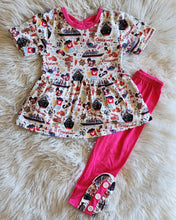 Load image into Gallery viewer, Disney Cruise Inspired Peplum &amp; Icing Legging Set - Castaway Cay Edition