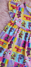 Load image into Gallery viewer, Retro Rainbow Brite Flutter Sleeve Dress