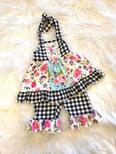 Load image into Gallery viewer, Floral Gingham Capri Set