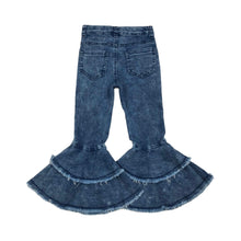 Load image into Gallery viewer, Dark Wash Double Bell Bottom Jeans