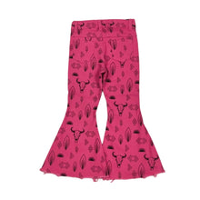 Load image into Gallery viewer, Pink Western Bell Bottom Flare Jeans