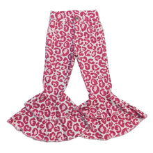 Load image into Gallery viewer, Pink Leopard Bell Bottom Jeans