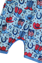 Load image into Gallery viewer, Patriotic Cowboy Baby Romper