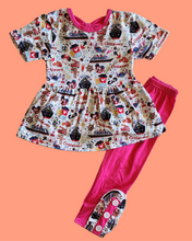 Load image into Gallery viewer, Disney Cruise Inspired Peplum &amp; Icing Legging Set - Castaway Cay Edition