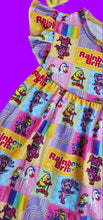 Load image into Gallery viewer, Retro Rainbow Brite Flutter Sleeve Dress