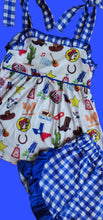 Load image into Gallery viewer, Texas Girl Gingham Shorts Set