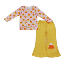 Load image into Gallery viewer, Candy Corn Flare Pants Set