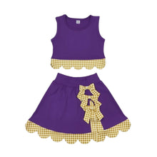 Load image into Gallery viewer, Purple &amp; Gold Skort Set