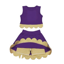 Load image into Gallery viewer, Purple &amp; Gold Skort Set