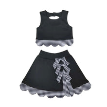Load image into Gallery viewer, Black Gingham Skort Set