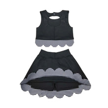 Load image into Gallery viewer, Black Gingham Skort Set