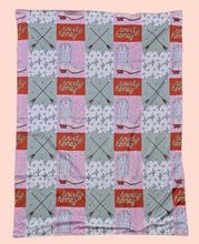 Load image into Gallery viewer, Pink Western Cowgirl Minky Blanket