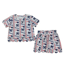 Load image into Gallery viewer, Patriots Scallop Hem Shorts Set