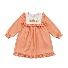Load image into Gallery viewer, Embroidered Ruffle Pumpkin Dress