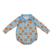 Load image into Gallery viewer, Baby Boy Pumpkin Plaid Romper
