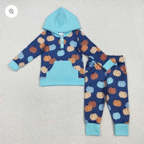 Blue Pumpkin Hoodie Set
