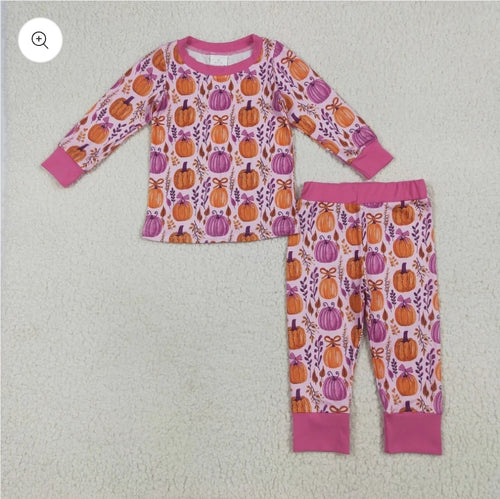Pink Pumpkin Pajama Set