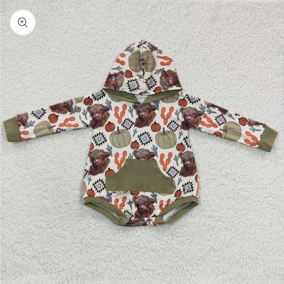 Western Fall Hooded Onesie