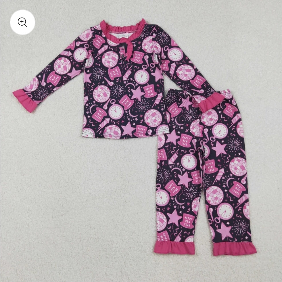 Pink Happy New Year Pajama Set