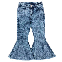 Load image into Gallery viewer, Acid Wash Denim Flare Jeans