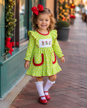 Load image into Gallery viewer, Grinch Polka Dot Dress