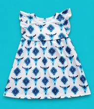 Load image into Gallery viewer, Blue Western Skull Dress