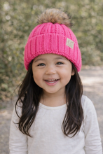 Load image into Gallery viewer, KIDS Fuzzy Lined Fur Pom Beanie