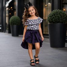Load image into Gallery viewer, Black Leopard Skort Shorts Set