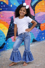Load image into Gallery viewer, Ruffled Bell Bottom Jeans