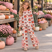 Load image into Gallery viewer, Leopard Pumpkins Wide Leg Pants Set