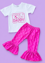 Load image into Gallery viewer, Charge It To My Daddy Girls Bell Bottom Set