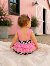 Load image into Gallery viewer, Cow Bubble Romper