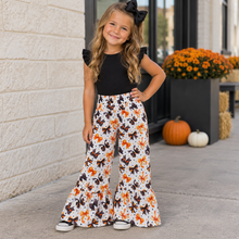 Load image into Gallery viewer, Halloween Bows Ruffle Bell Bottom Pants