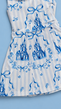 Load image into Gallery viewer, Girls Blue Fairytale Castle Skort Dress | Princess-Inspired Dress with Built-In Shorts